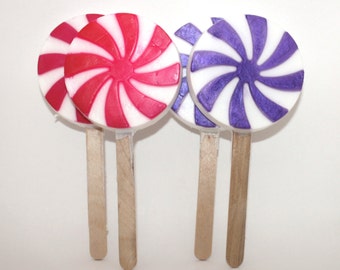 Lollipop/Sucker/Pinwheel Soaps - Set of 4 - candy, baby shower, wedding shower, wedding favor, party favor, birthday party, peppermint