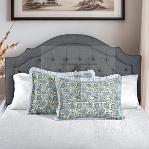 20X26 Asparagus Green Floral Ruffle Lumbar Pillow Cover Set, Hand-Block Print Cotton Decorative Sham for Couch, Bed, Wedding, Gift Farmhouse