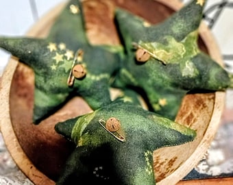 Folkart Country Cotton Star Ornie Set Of 3