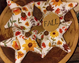 Primitive Stars- I A Fall Print Rusty Bells  Set Of 4