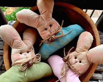 On Sale Primitive Easter Spring Rabbit Bowlfiller-Ornies-Tucks Set Of 3