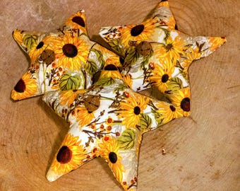 Farmstyle Country Sunflower Star Ornies Bowl Fillers  Set Of 3
