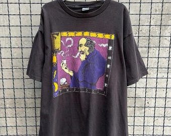 Vintage 90s Espresso Thy Self Fabric Art Coffee T-shirt Size XL - Etsy