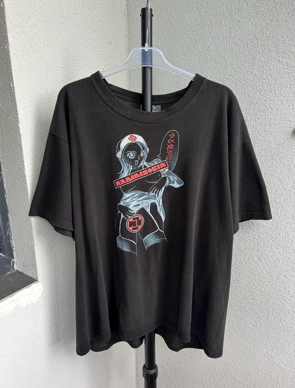 Vintage 2000s Rammstein Anime Nurse Hook Ups Rock Band T-shirt