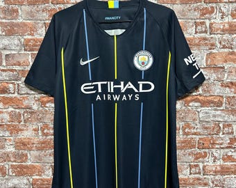Vintage Manchester City 2018 2019 Away Football Soccer Nike Jersey Shirt Size L