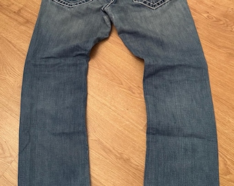 Vintage Y2K True Religion Dstressed Denim Jeans Size 32