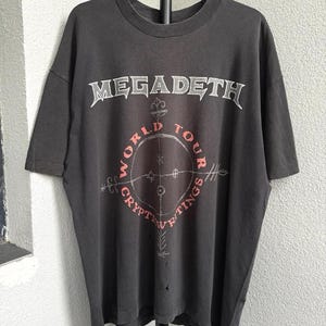 Vintage 1997 Megadeth Cryptic Writings Rock Band T-shirt Size XL