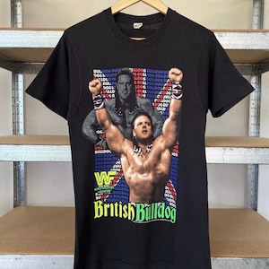 Vintage 1991 British Bulldog WWE WWF Wrestling T-shirt Size M