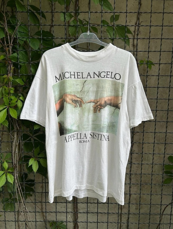 Vintage 90s Michelangelo Chapella Sistina Roma Art T-shirt Size L