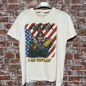 Vintage 1987 Anthrax Judge Dredd i am the law Rock Band Tshirt