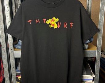 Maglietta vintage del 2004 della rock band The Cure di Robert Smith, taglia M-L