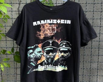 Vintage 2000s Rammstein Deutschland Rock Band T-shirt Size L