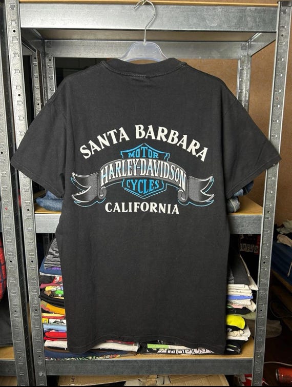Vintage 1996 Harley Davidson Santa Barbara California T-shirt Size