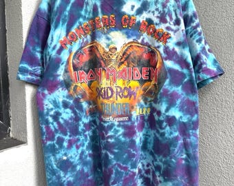 Vintage 1992 Monsters of Rock Iron Maiden Thunder Slayer T-Shirt Größe XL