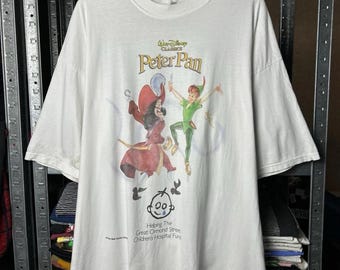 Vintage 90s Peter Pan Hook Cartoon Movie T-shirt Size XL