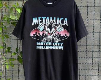 Vintage 1999 Metallica Motor City Millennium Tour T-shirt Size L