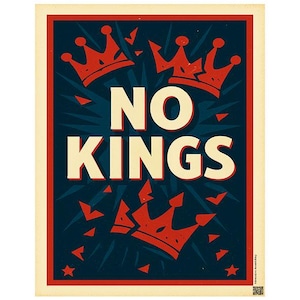 Printable Protest Poster Sign – NO KINGS – Instant Download Political Wall Art Retro