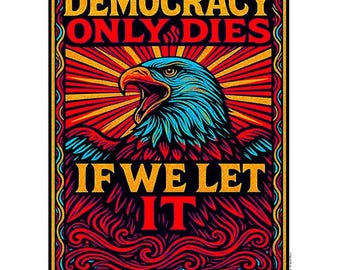 Democracy Poster: Retro Political Wall Art (Digital Download)