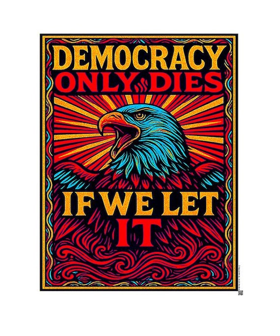 アート・デザイン・音楽 BAILEY'S DEMOCRACY Democracy Poster: Retro Political Wall Art (digital Download) - Etsy