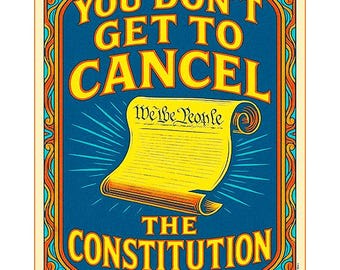 Retro Constitution Protest Poster: Political Wall Art (PDF)