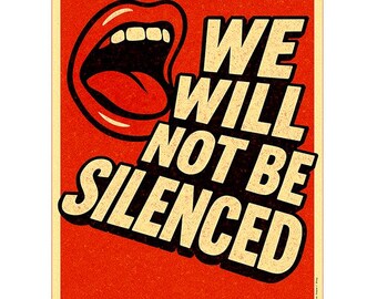 Retro Protest Poster: We Will Not Be Silenced - Political Wall Art (PDF)