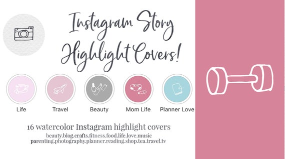 Instagram Story Highlight Cover Set Of 16 Pink Etsy