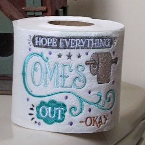 Toilet paper Novelty toilet paper, Hope all comes out OK, for friend with difficult job, pregnant couple, hard decision,  Christmas Gag gift