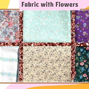 CHOOSE - Floral fabric remnants, New remnant fabric, 1 cut of fabric per print, Cotton blend, 5 dollars per sq yard, lavender, blue
