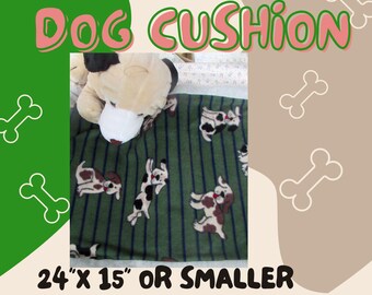 Small Dog Bed, Fleece Cushion, Vinyl Bottom, Orthopedic Foam (15" x 24")