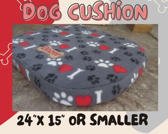 Dog Bed Pillow: Egg Carton Foam, Fleece Top, Waterproof Bottom (24"x15")