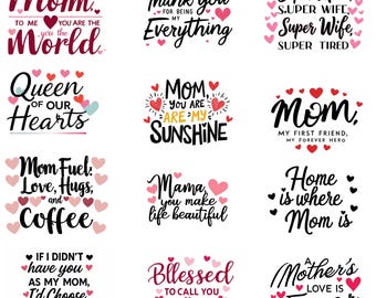 Design de almofada para o Dia das Mães, frase para mãe em PNG, mensagem de Feliz Dia das Mães, presente fofo para a mãe, design PNG para almofada, download digital, 300 DPI