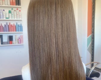 Rich Truffle Halo Hair Extensions | Remy Human Hair | Seamless Volume Blend