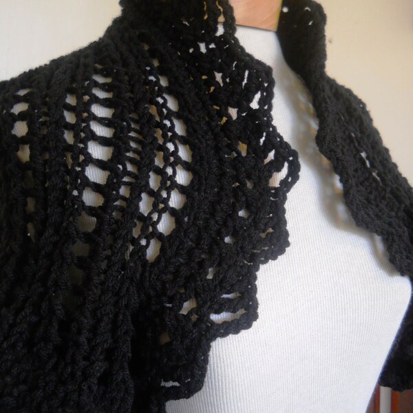 Black lacy knit shrug