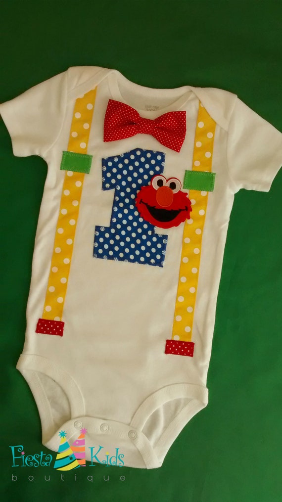 ELmO birthday, baby boy birthday party, 1st birthday boy shirt Il_570xn