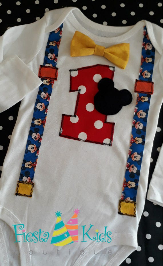 Mickey Mouse birthday, boy birthday party, blue Mickey Mouse, 1st birthday boy - add name Il_570xn