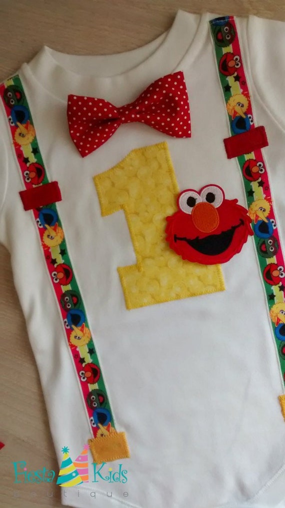 Boys Birthday Outfit Elmo Birthday Shirt Sesame Street Party