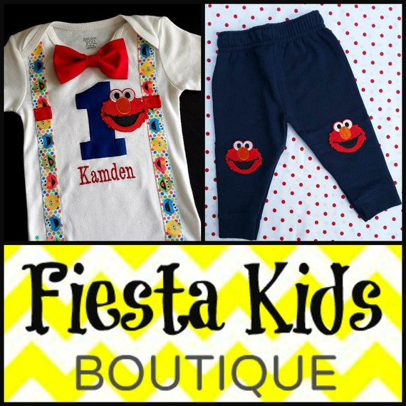 Baby boy first birthday outfit elmo shirt and pants Il_570xn