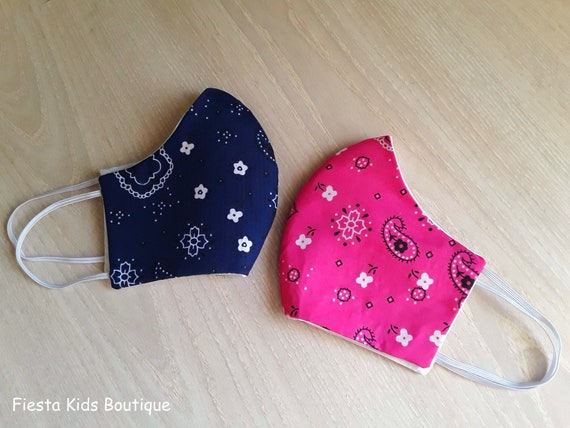 Bandana face masks 2 layer cotton adjustable ear loops Il_570xn