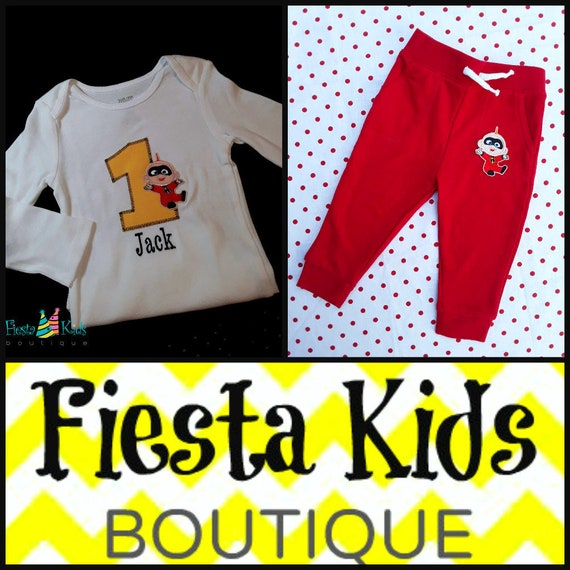Incredibles birthday boy cake smash outfit personalized Il_570xn