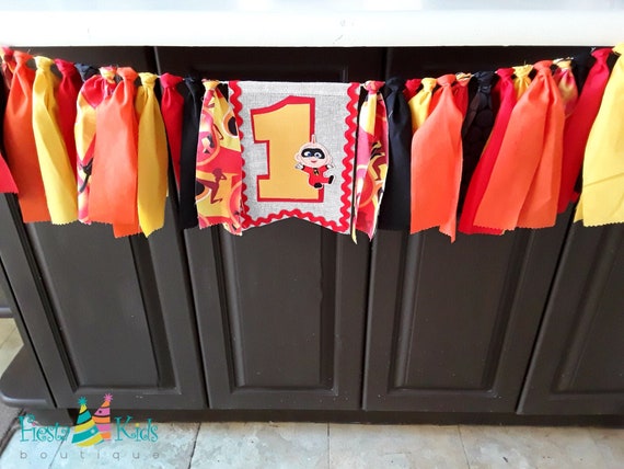 Incredibles birthday, boy birthday banner, boy 1st birthday party, high chair garland, kids party decor Il_570xn