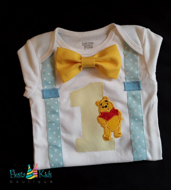 Winnie Pooh 1st birthday - baby boy birthday shirt - first birthday outfit Il_570xn
