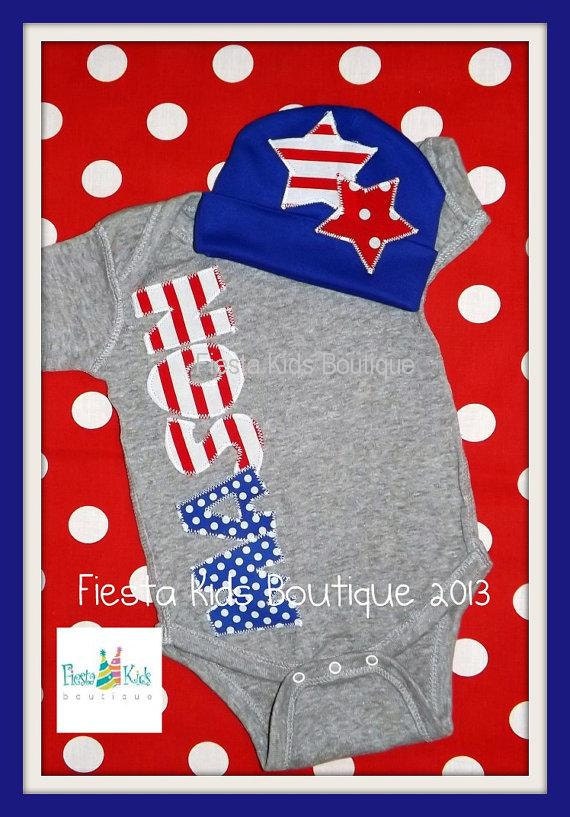 Items similar to Patriotic baby outfit, newborn boy coming home, baby bodysuit with hat, baby