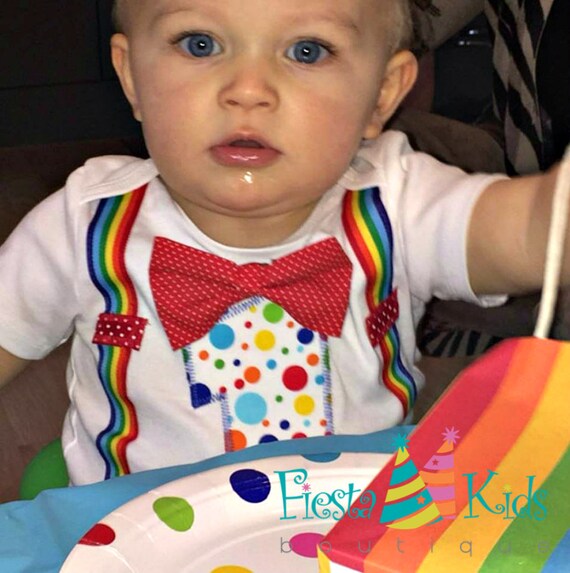 Watercolors Birthday Rainbow 1st Birthday Outfit Boy Birthday One