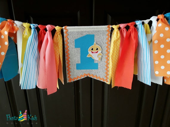 Baby Shark birthday banner baby boy cake smash backdrop Il_570xn