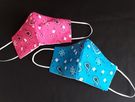 Fabric face mask double layer washable adjustable ear loops Il_570xn