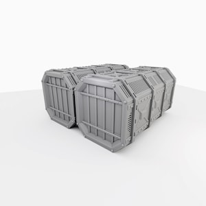 Kontenery transportowe drukowane w technologii 3D: zestaw terenu do gier wojennych o kalibrze 28–32 mm