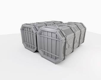 Kontenery transportowe drukowane w technologii 3D: zestaw terenu do gier wojennych o kalibrze 28–32 mm