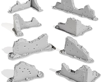Urban Rubble Terrain Set for Wargaming – Historical & Modern Scenery – 3D Printed Terrain
