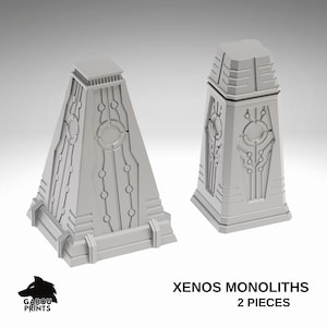 Xenos Monoliths Terrain – Sci Fi Objective Markers for 28mm 32mm Wargames