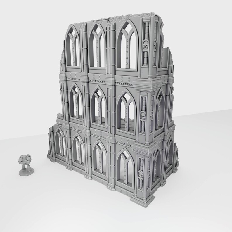 Gothic Cathedral Ruin Terrain 3D Printed | 3-floor Modular Scenery for ...